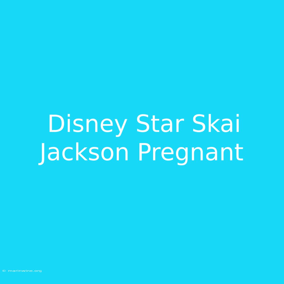 Disney Star Skai Jackson Pregnant