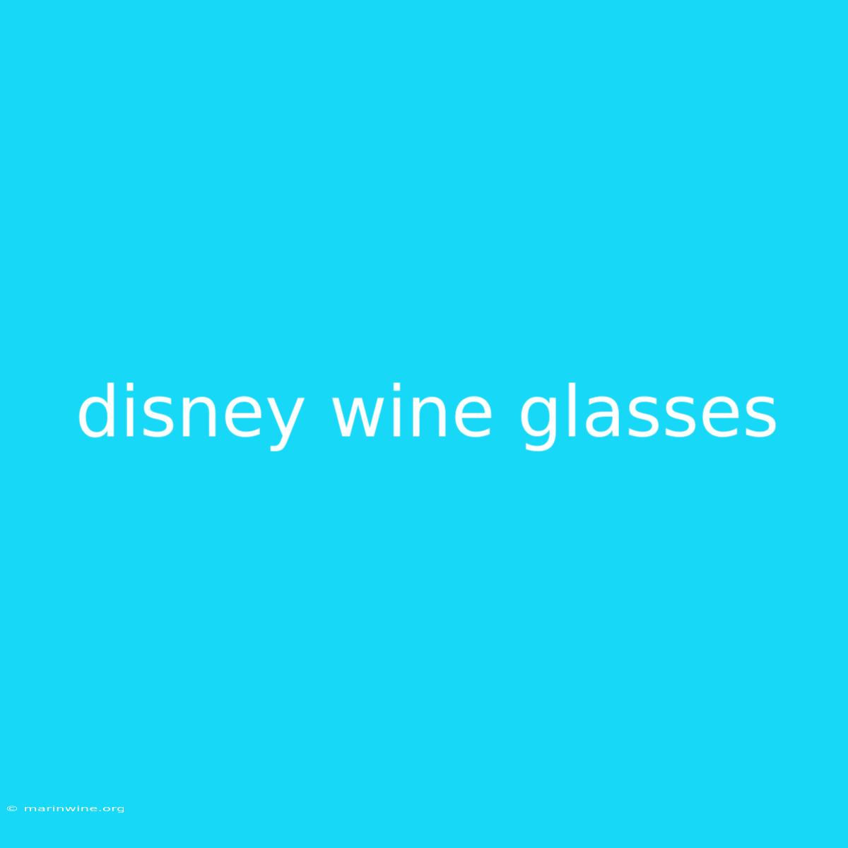 Disney Wine Glasses