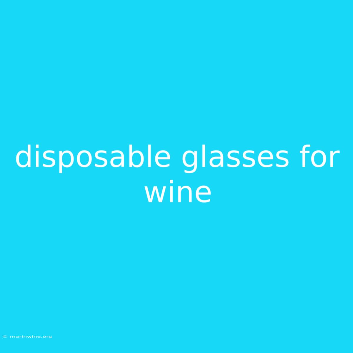 Disposable Glasses For Wine