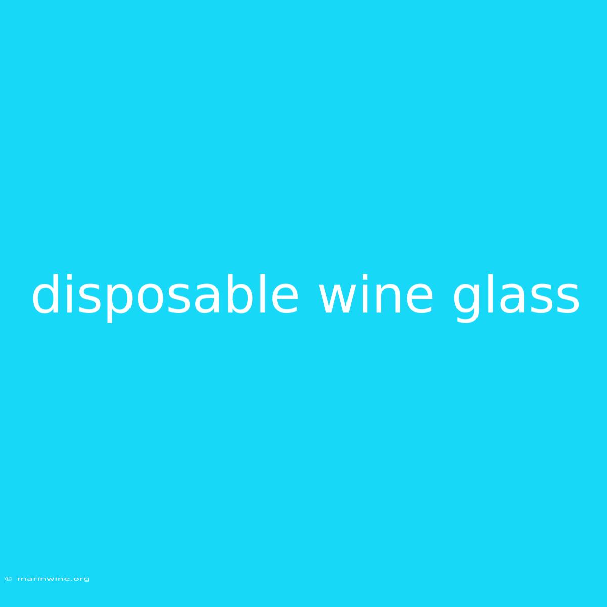 Disposable Wine Glass