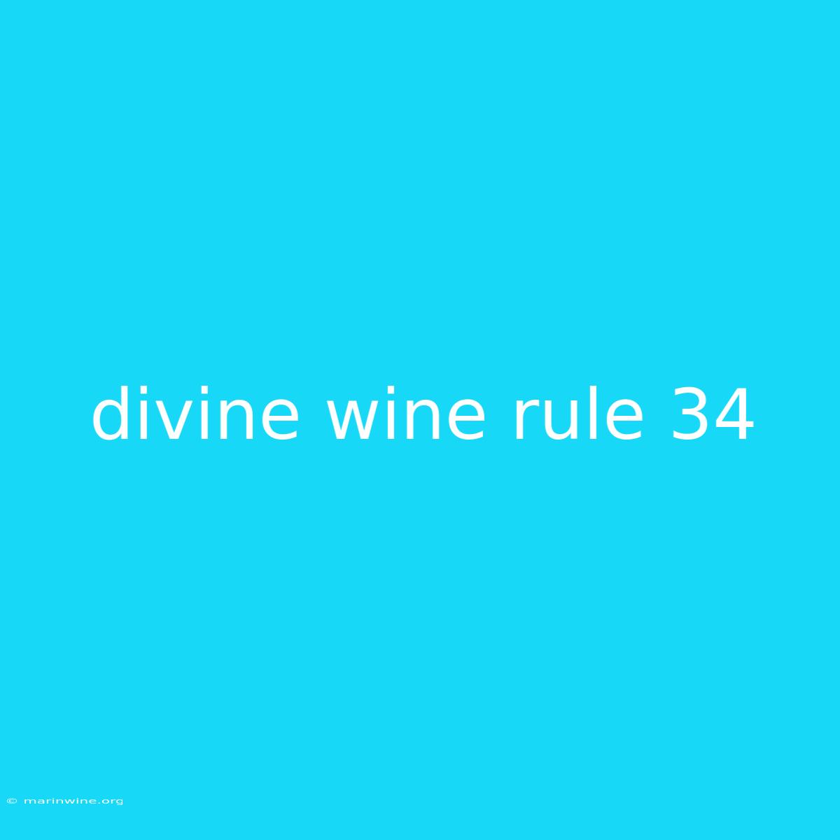 Divine Wine Rule 34