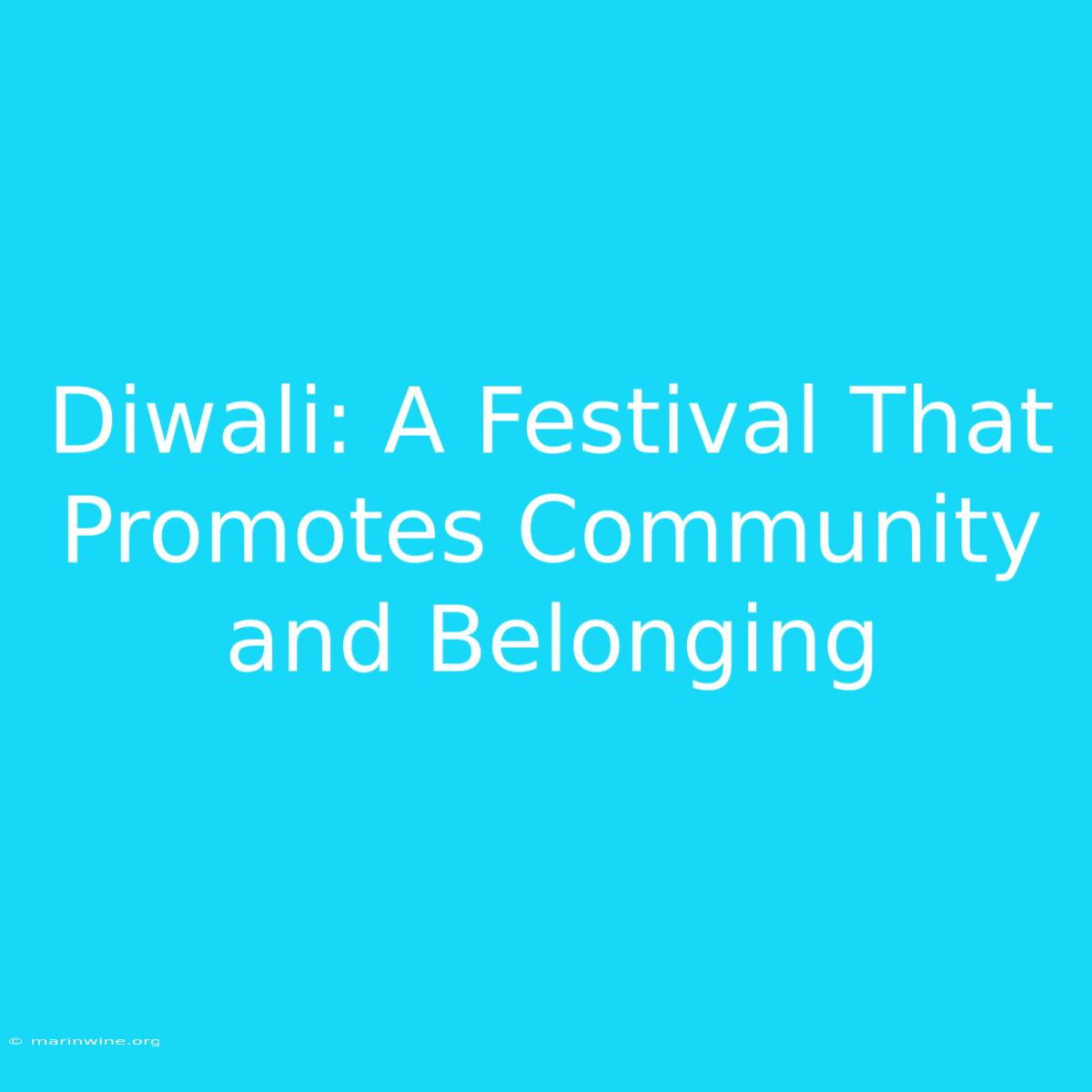 Diwali: A Festival That Promotes Community And Belonging 