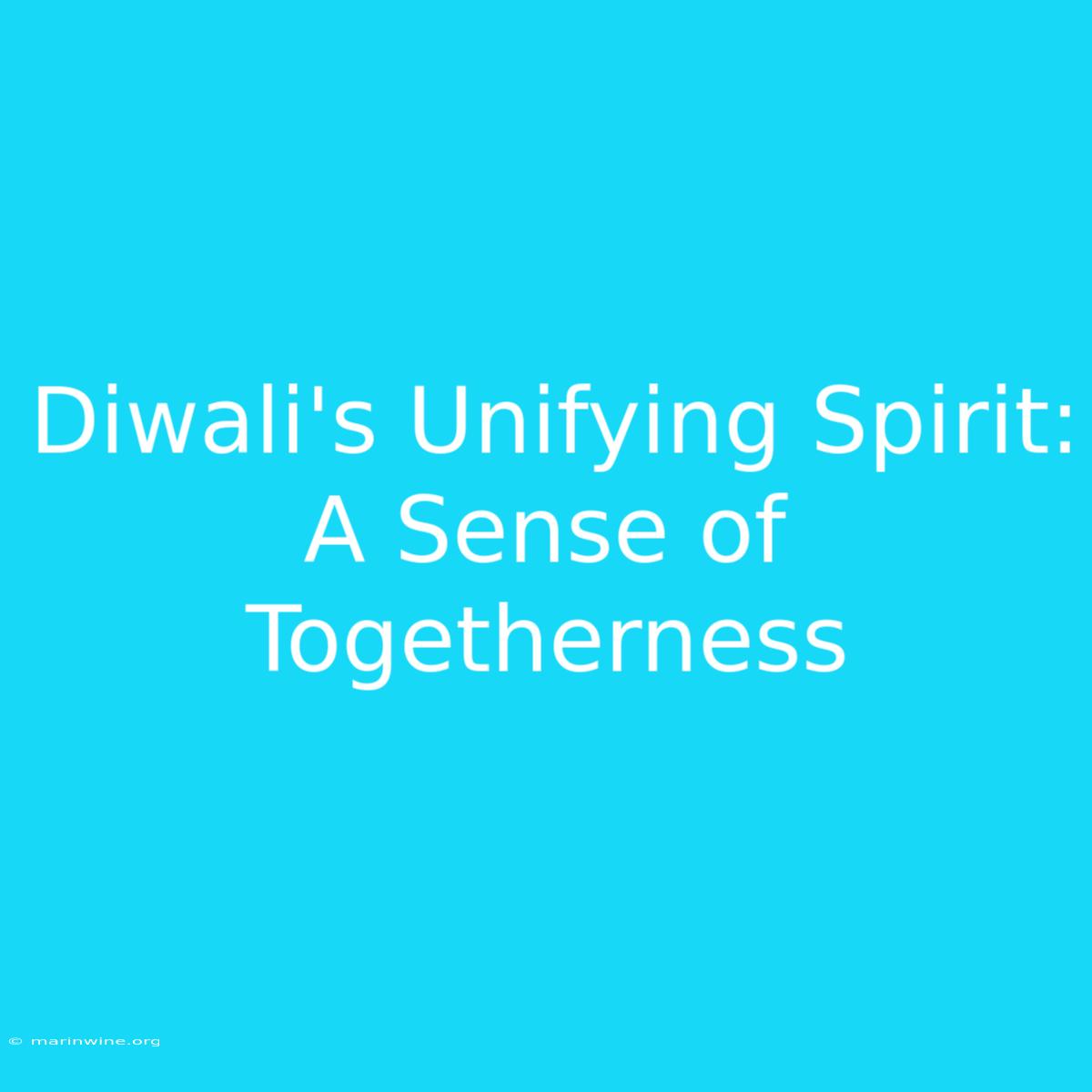 Diwali's Unifying Spirit: A Sense Of Togetherness