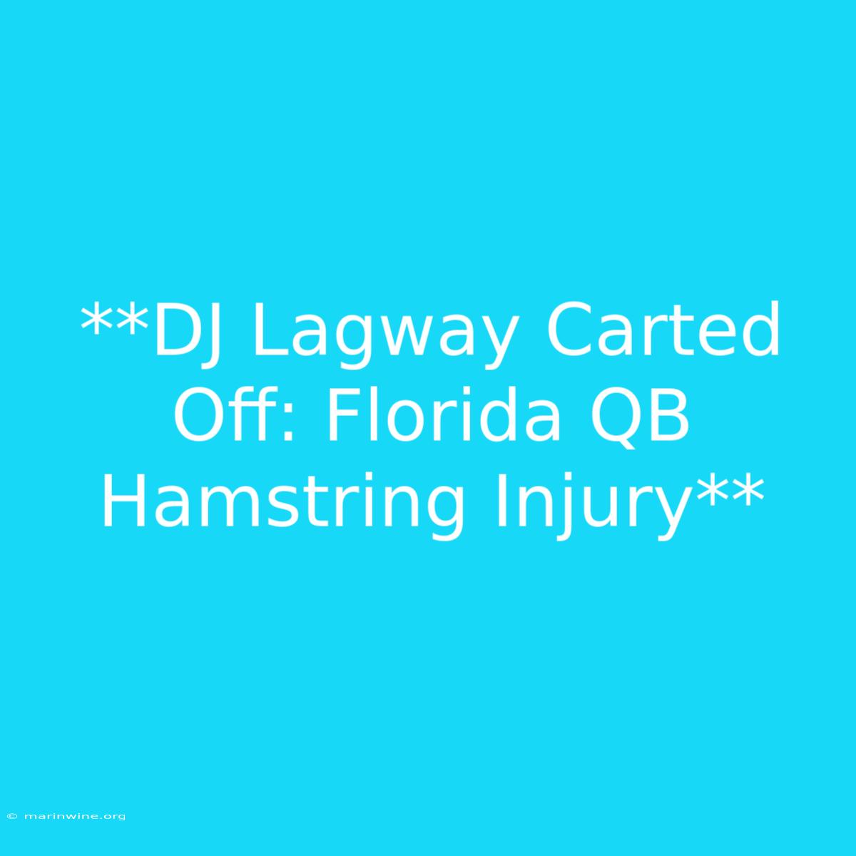 **DJ Lagway Carted Off: Florida QB Hamstring Injury**