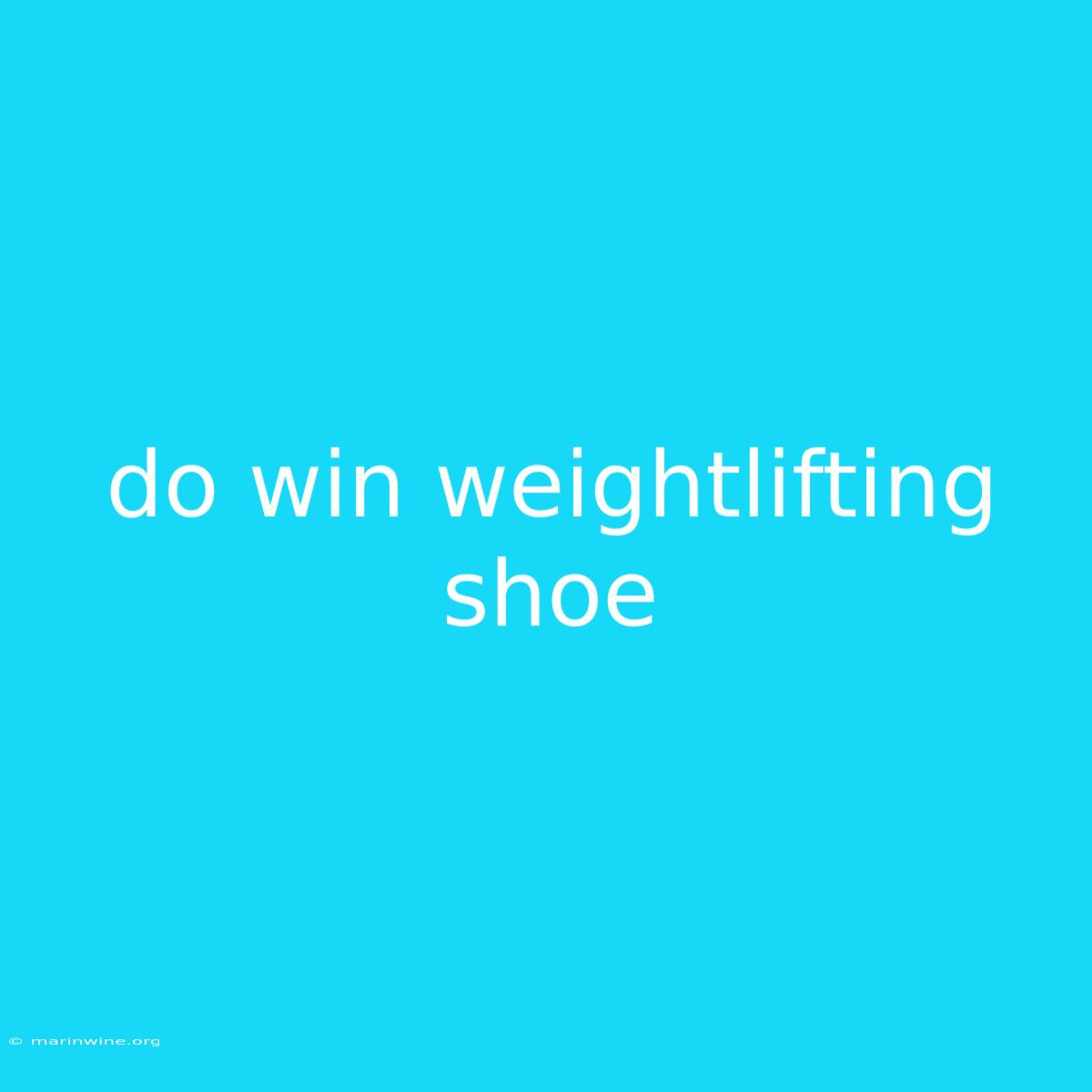 Do Win Weightlifting Shoe