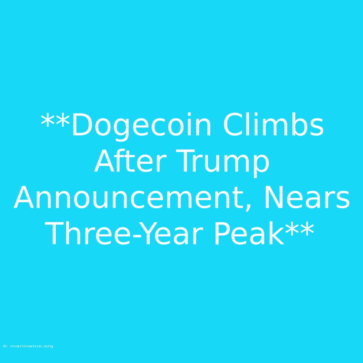 **Dogecoin Climbs After Trump Announcement, Nears Three-Year Peak** 