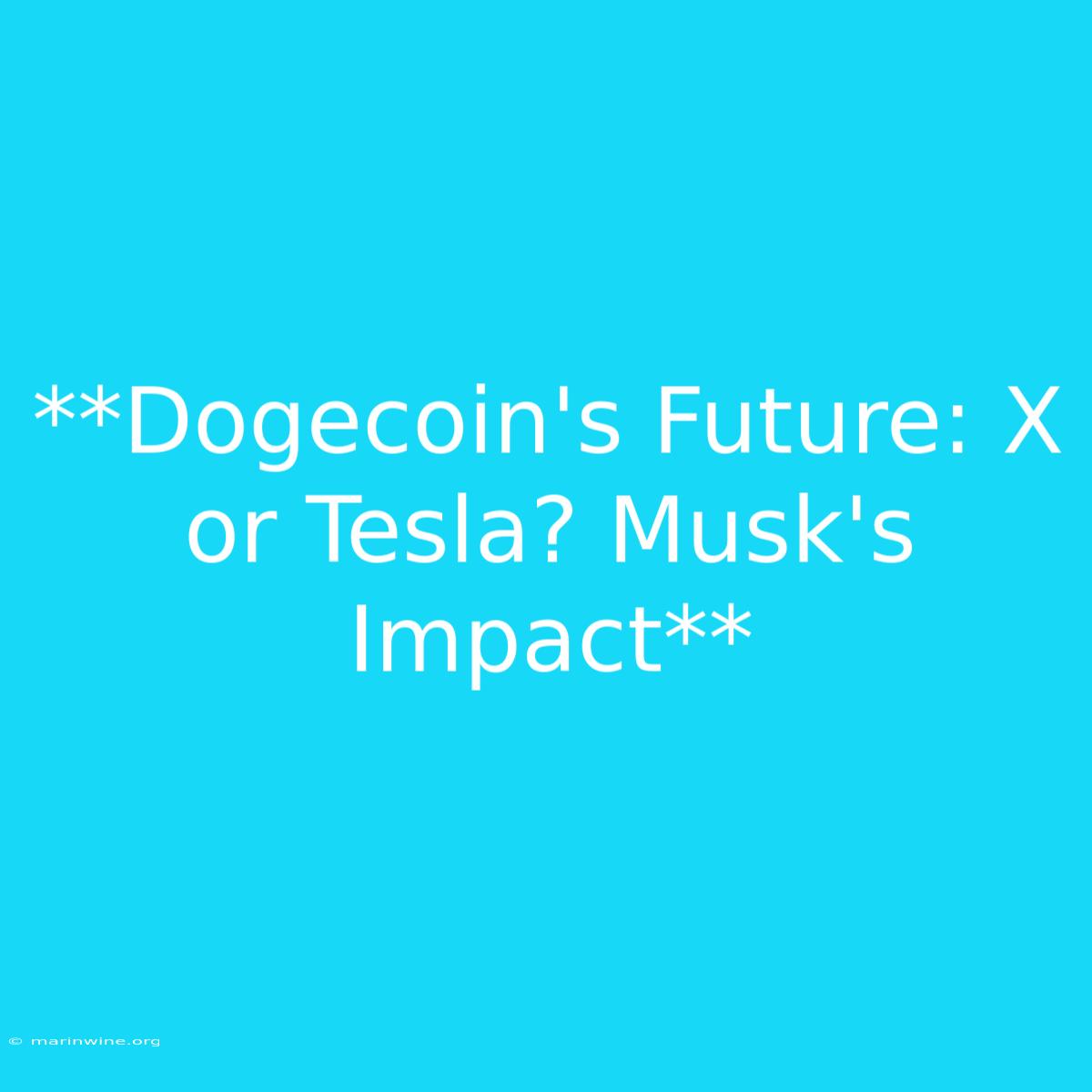 **Dogecoin's Future: X Or Tesla? Musk's Impact**