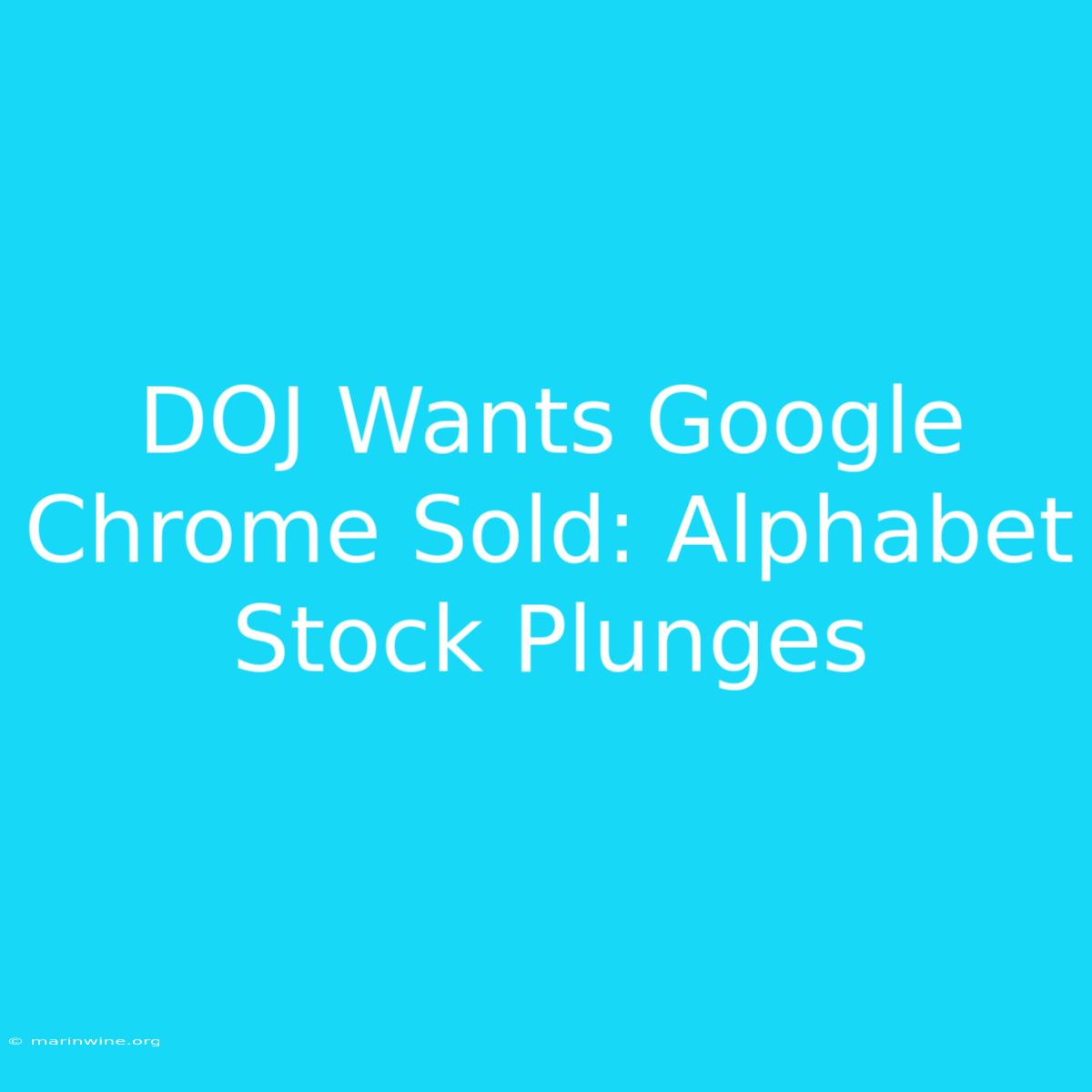 DOJ Wants Google Chrome Sold: Alphabet Stock Plunges