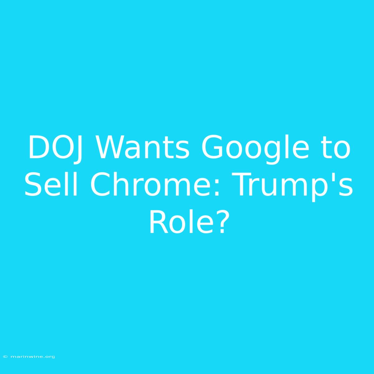 DOJ Wants Google To Sell Chrome: Trump's Role?