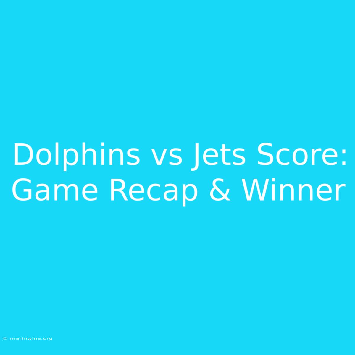 Dolphins Vs Jets Score: Game Recap & Winner