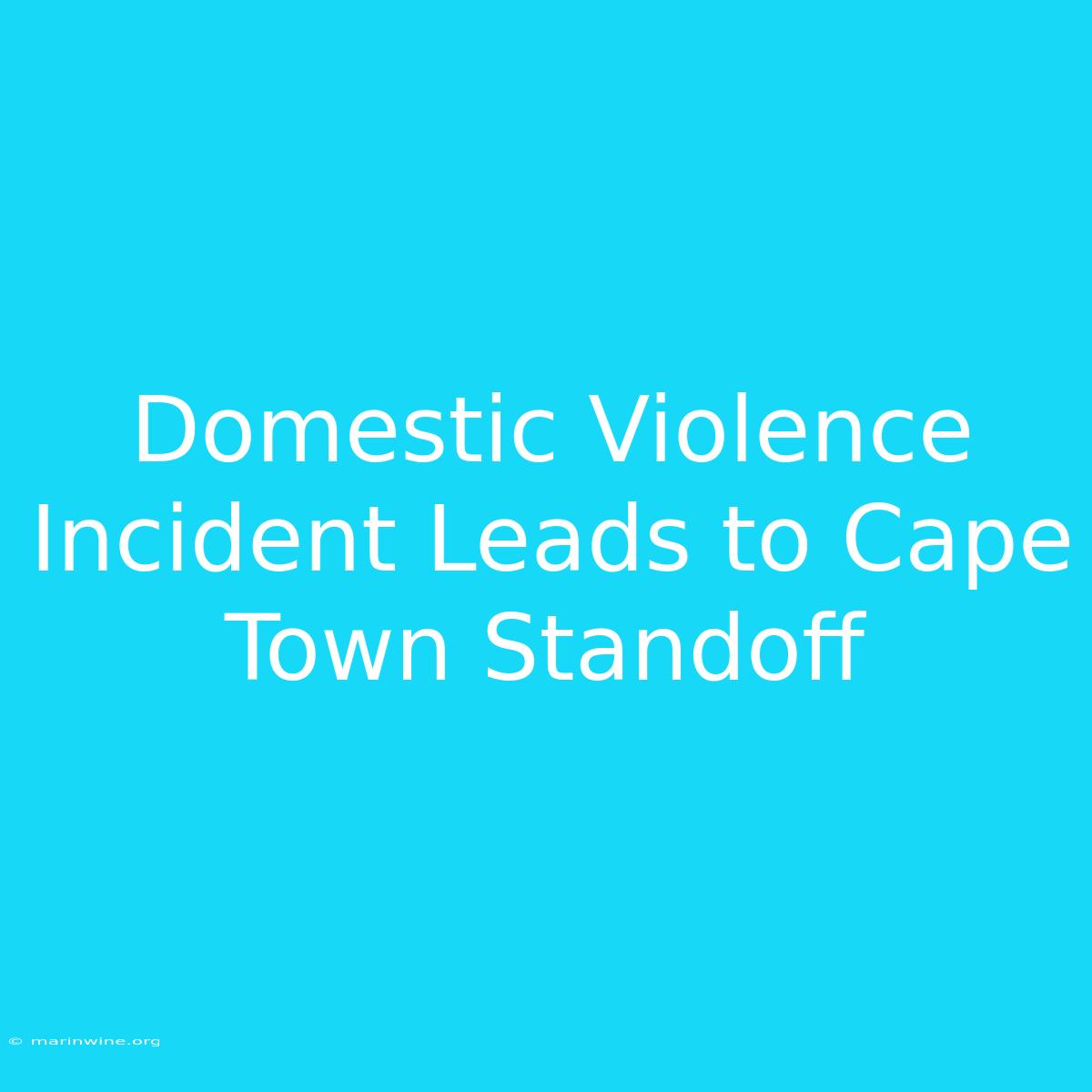 Domestic Violence Incident Leads To Cape Town Standoff