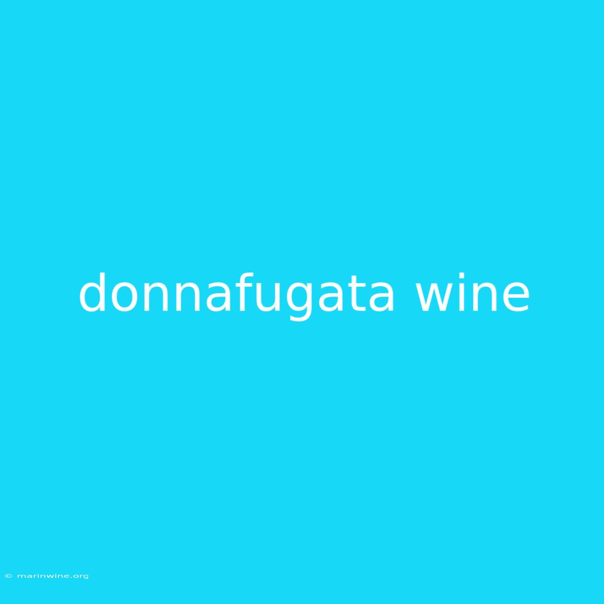 Donnafugata Wine