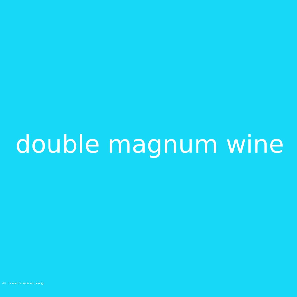 Double Magnum Wine