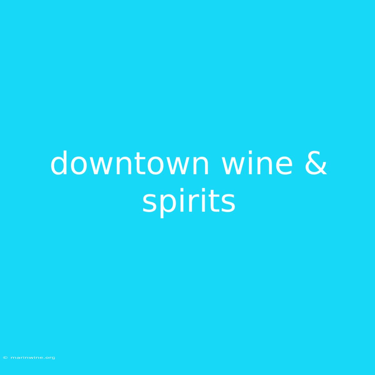 Downtown Wine & Spirits