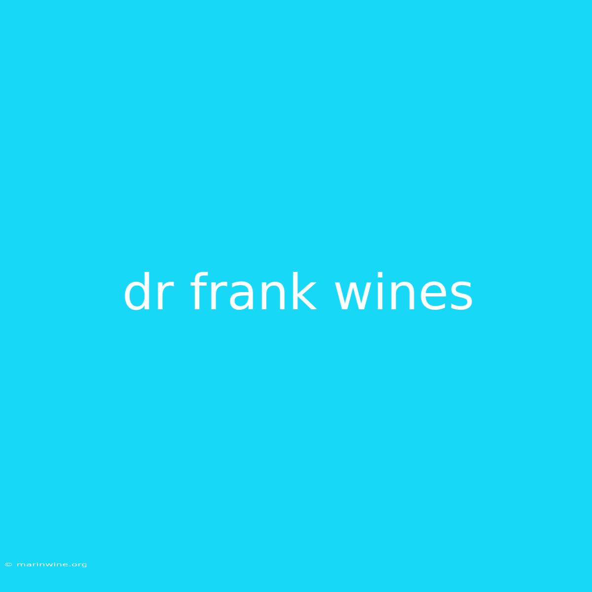 Dr Frank Wines