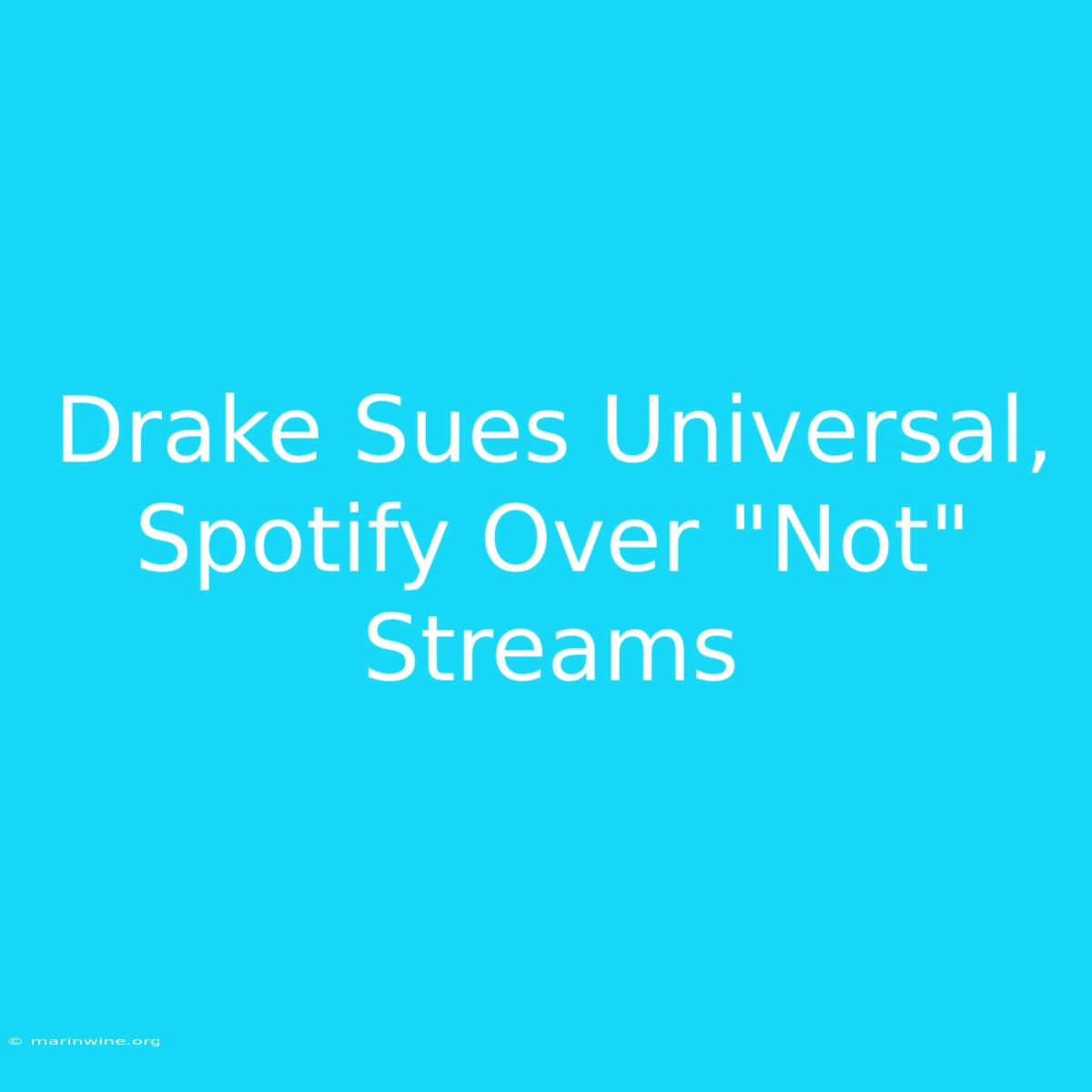 Drake Sues Universal, Spotify Over 