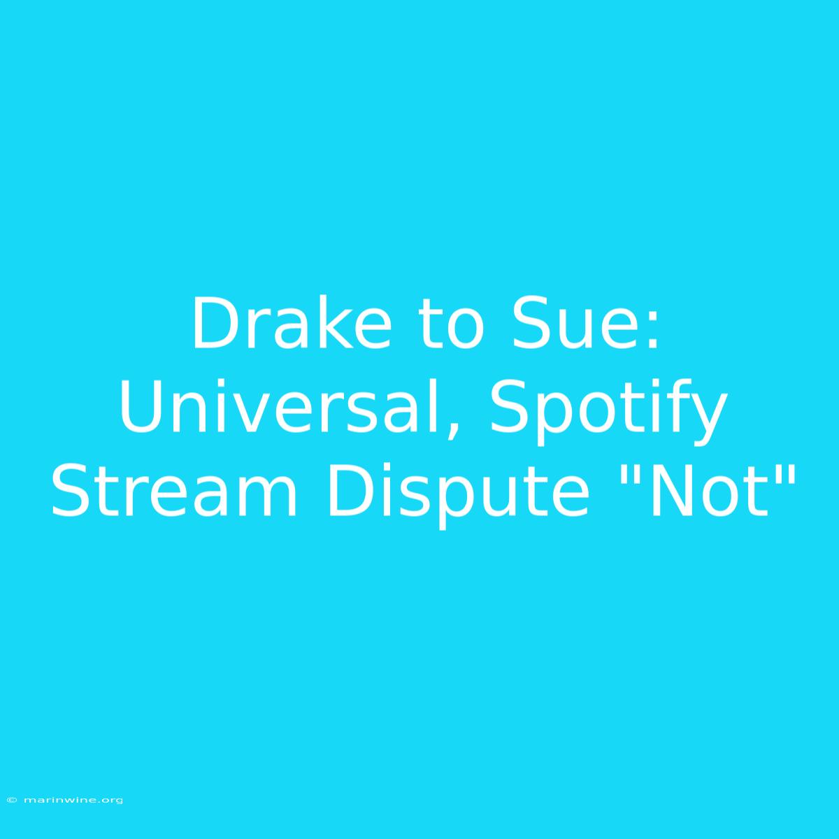 Drake To Sue: Universal, Spotify Stream Dispute 