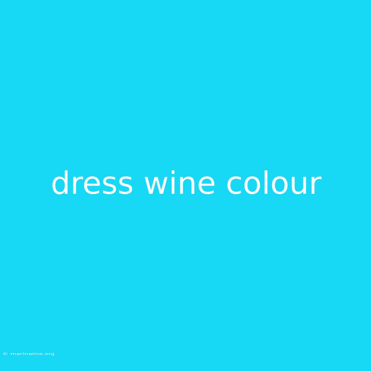 Dress Wine Colour