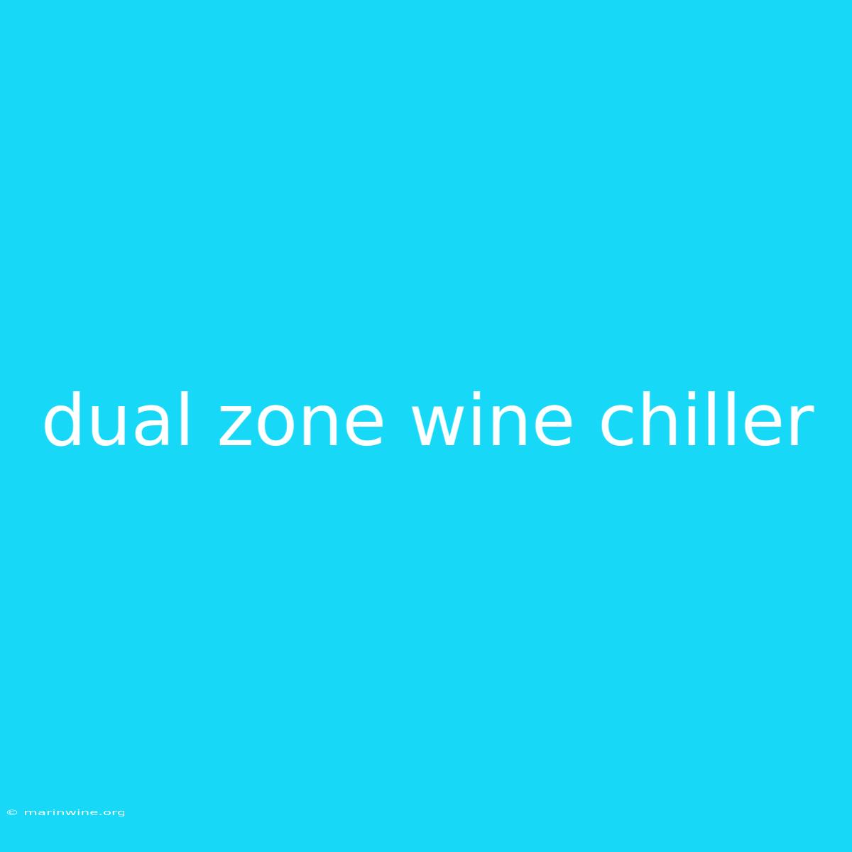 Dual Zone Wine Chiller