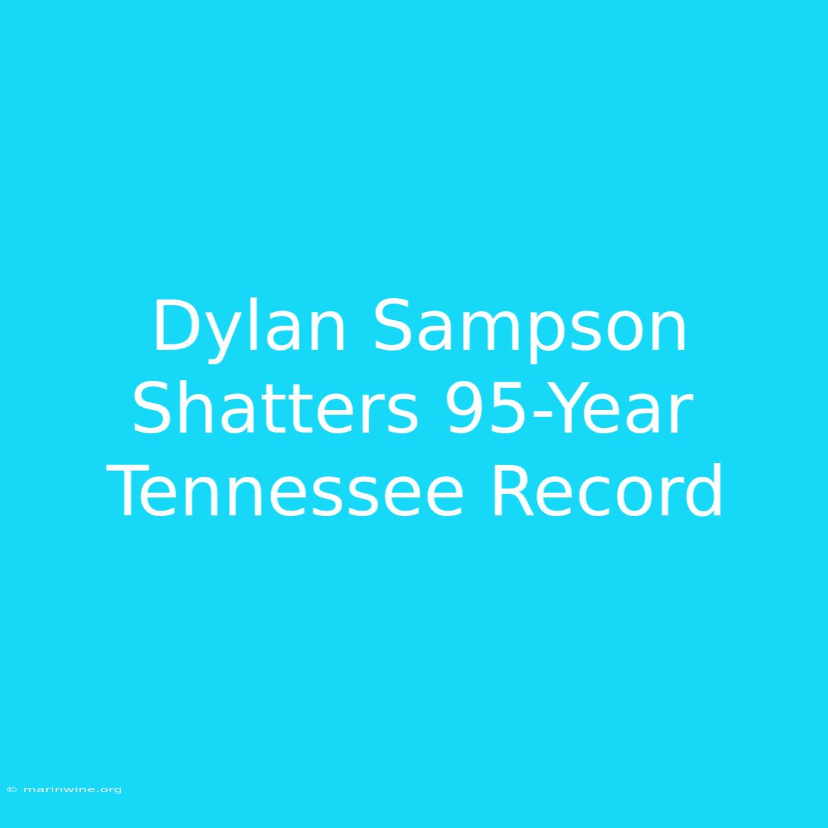 Dylan Sampson Shatters 95-Year Tennessee Record