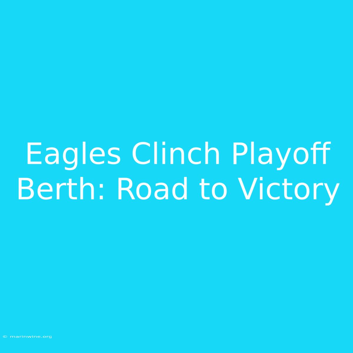 Eagles Clinch Playoff Berth: Road To Victory