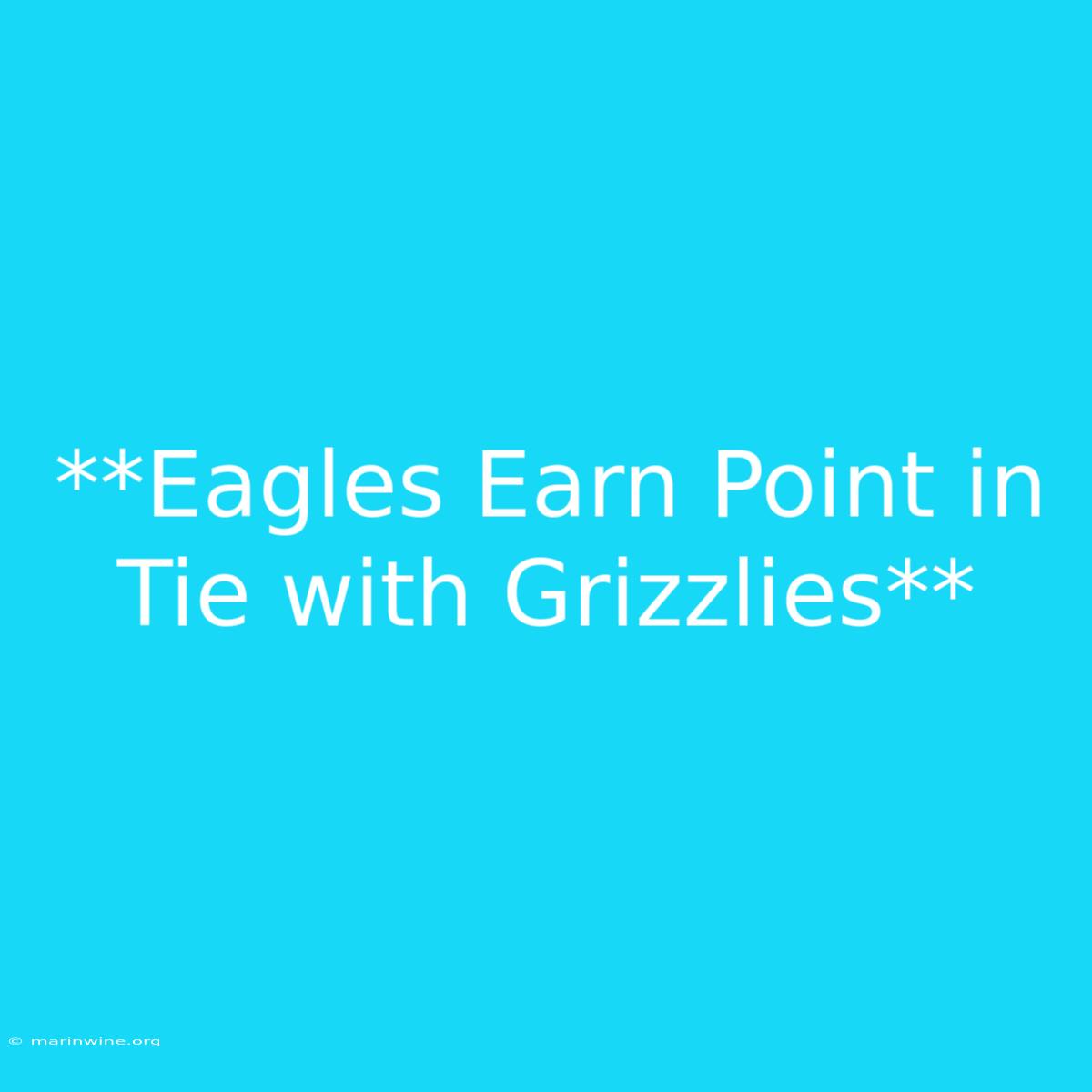 **Eagles Earn Point In Tie With Grizzlies**