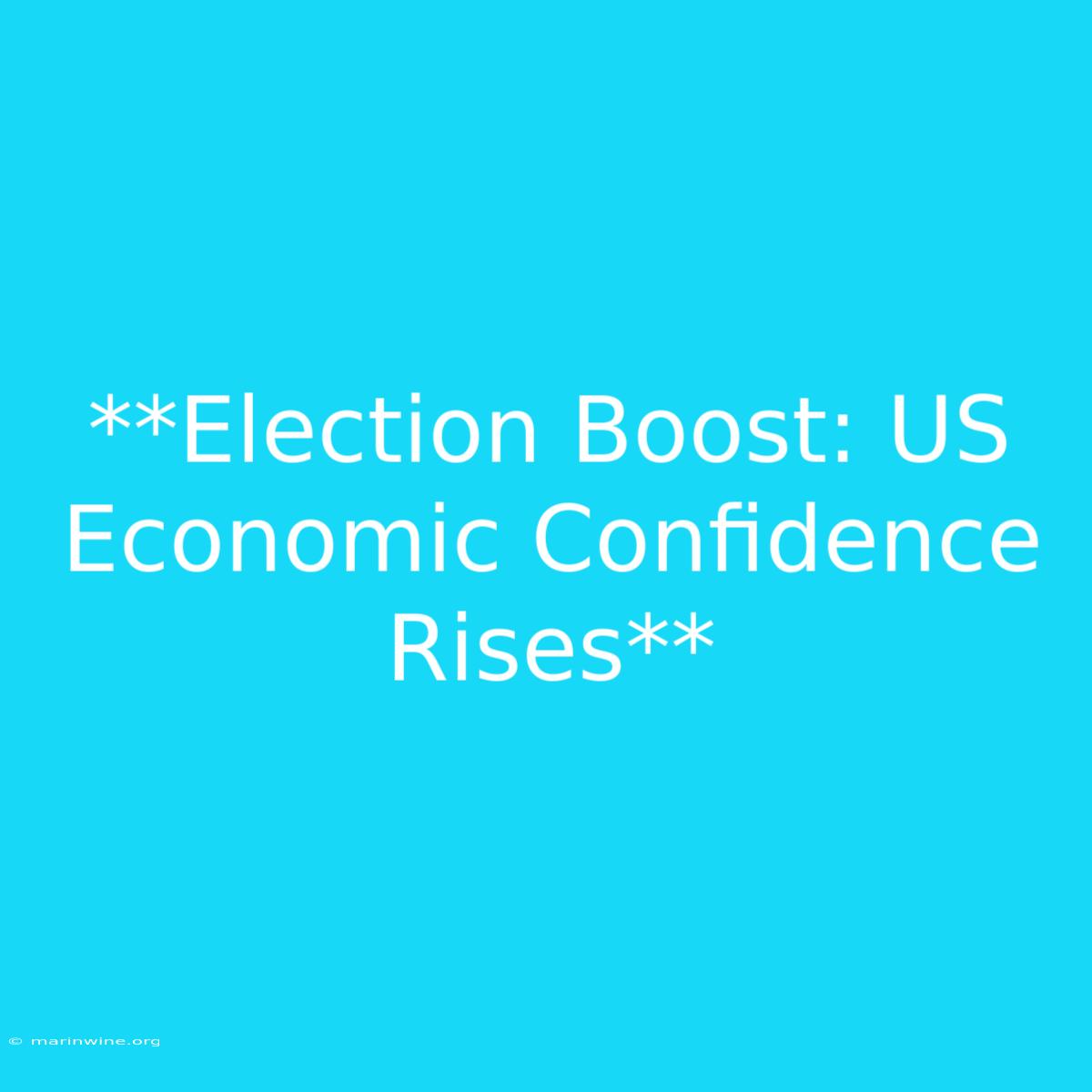 **Election Boost: US Economic Confidence Rises** 