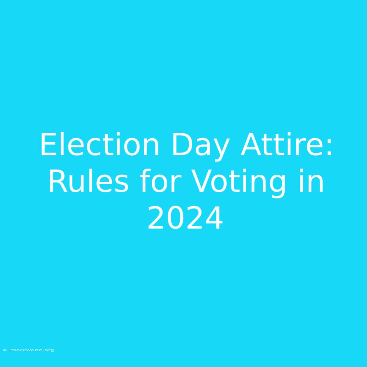 Election Day Attire: Rules For Voting In 2024