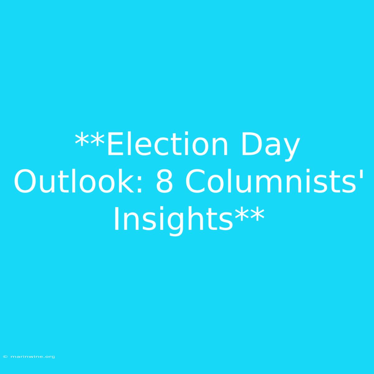 **Election Day Outlook: 8 Columnists' Insights** 