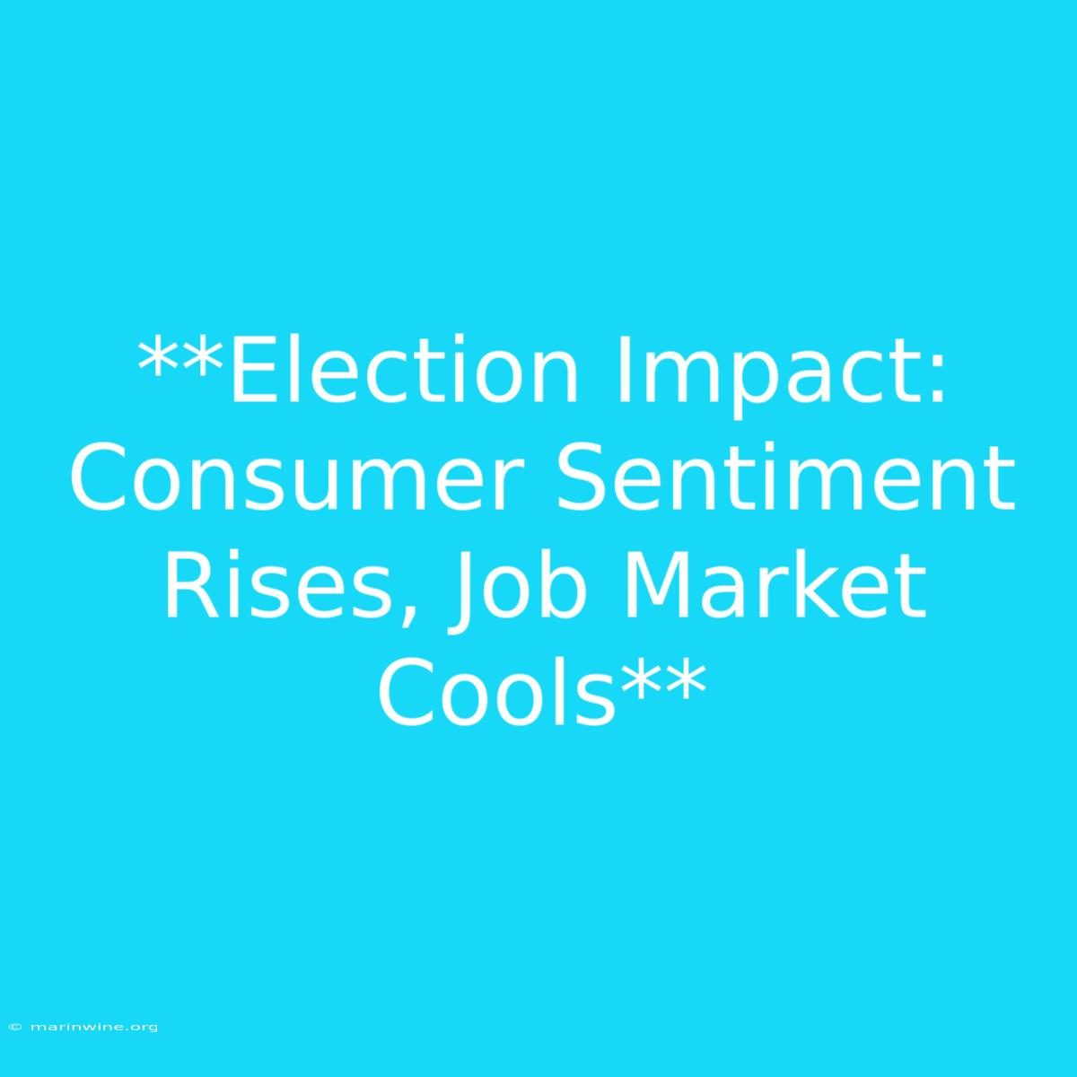 **Election Impact: Consumer Sentiment Rises, Job Market Cools** 