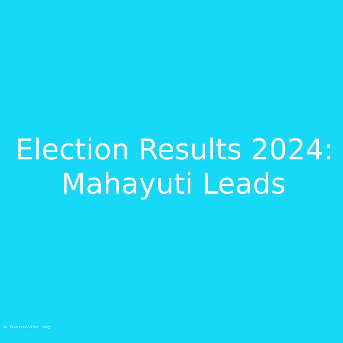 Election Results 2024: Mahayuti Leads