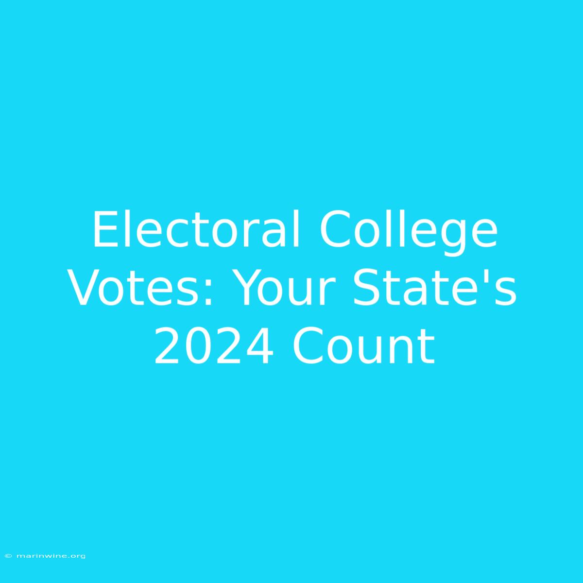 Electoral College Votes: Your State's 2024 Count