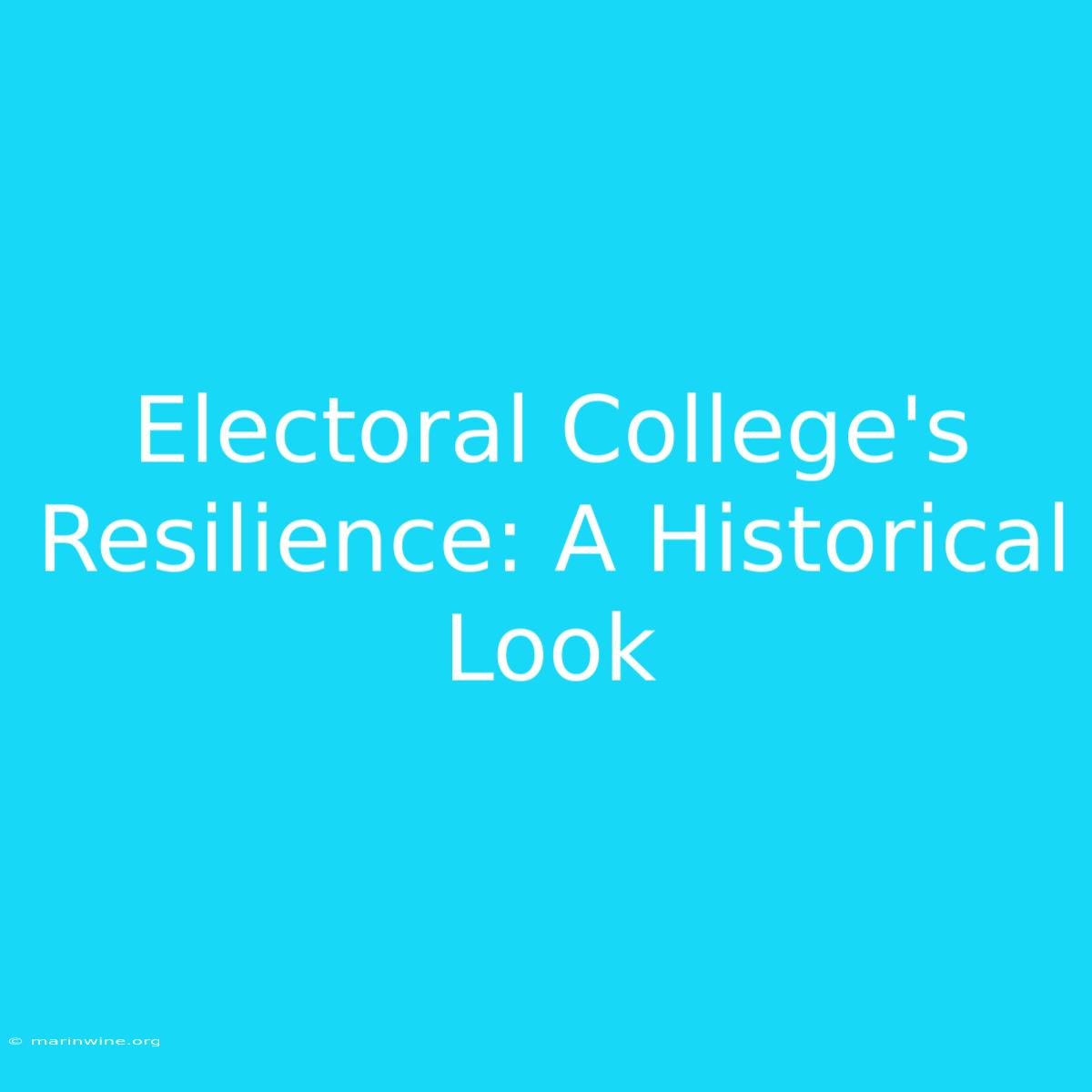 Electoral College's Resilience: A Historical Look 