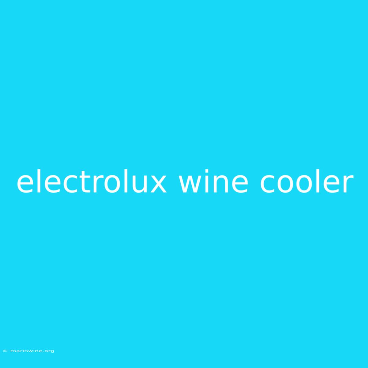 Electrolux Wine Cooler