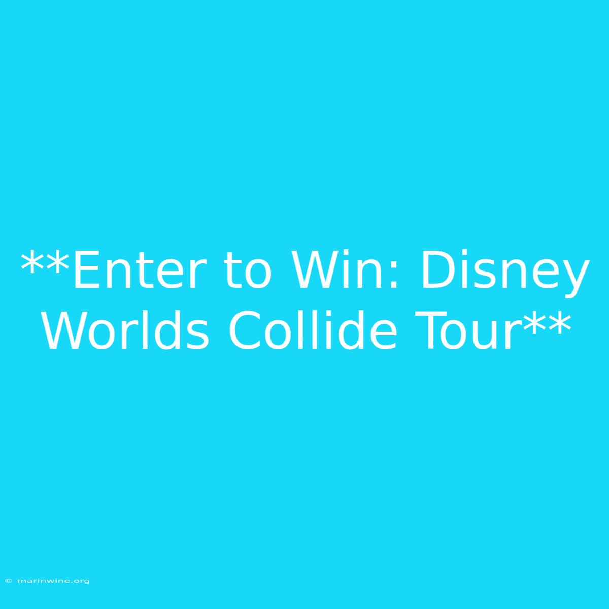 **Enter To Win: Disney Worlds Collide Tour** 