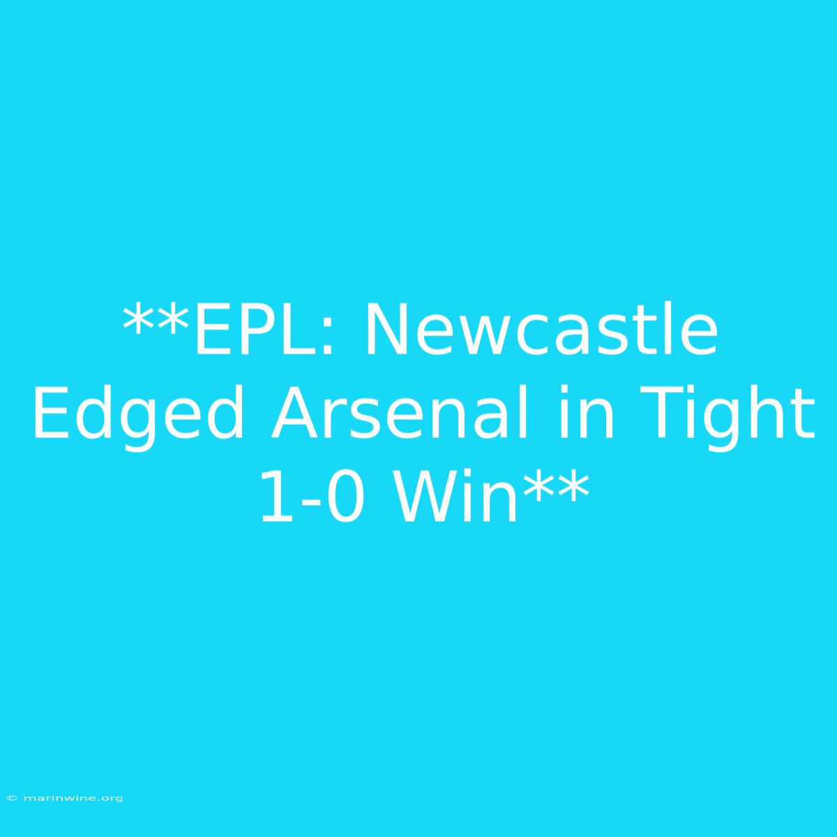 **EPL: Newcastle Edged Arsenal In Tight 1-0 Win** 