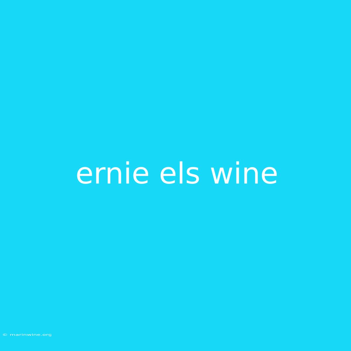 Ernie Els Wine