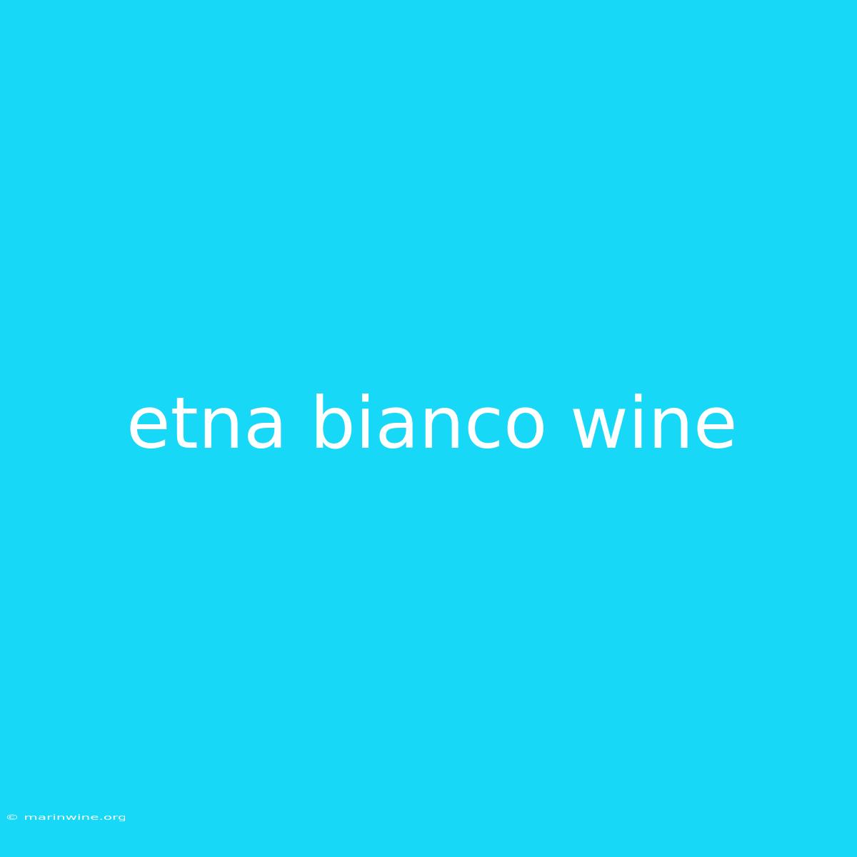 Etna Bianco Wine