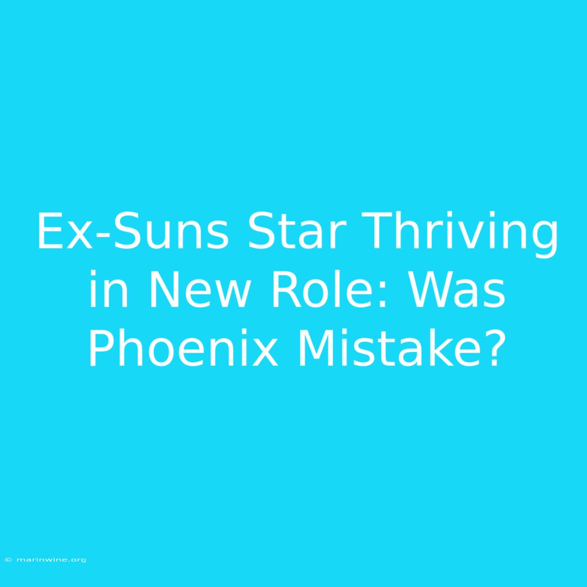 Ex-Suns Star Thriving In New Role: Was Phoenix Mistake?