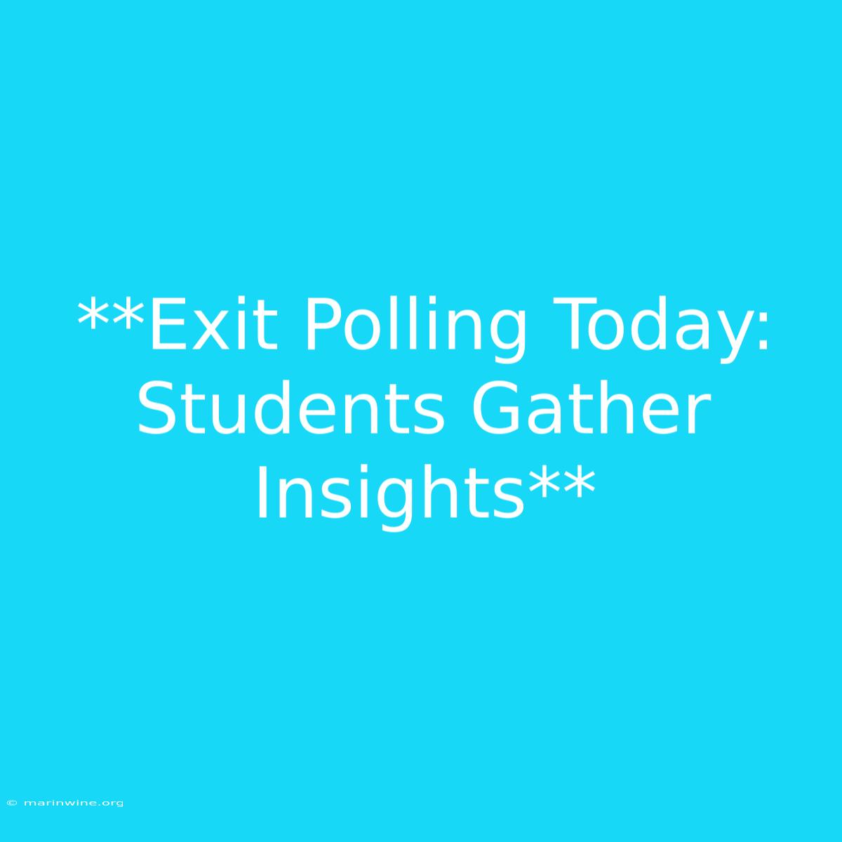 **Exit Polling Today: Students Gather Insights**