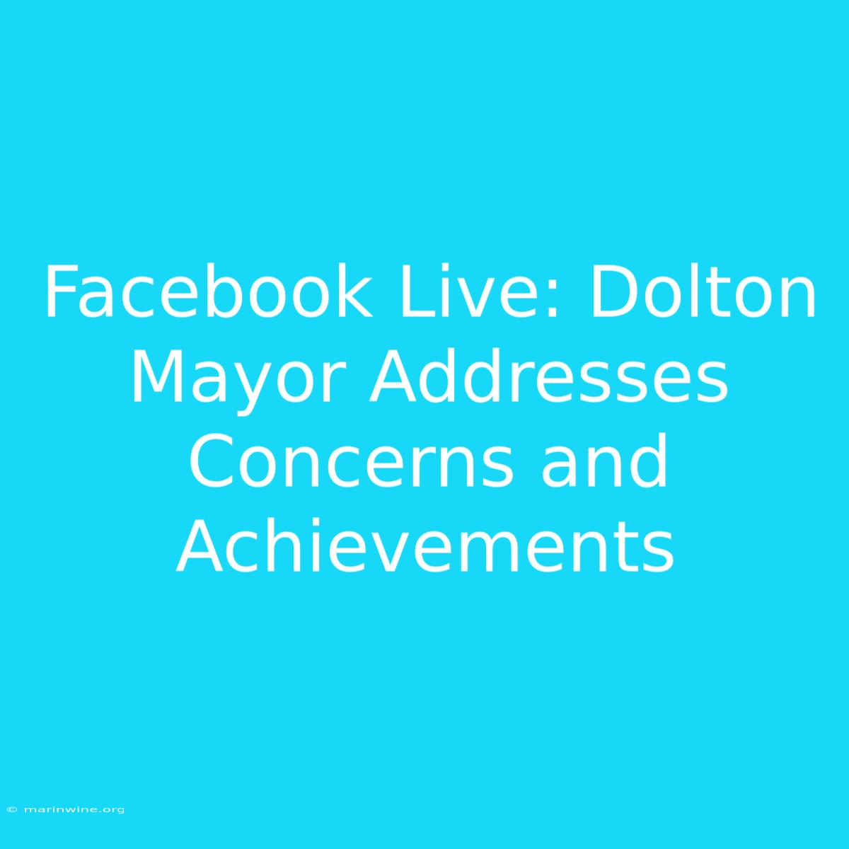 Facebook Live: Dolton Mayor Addresses Concerns And Achievements 