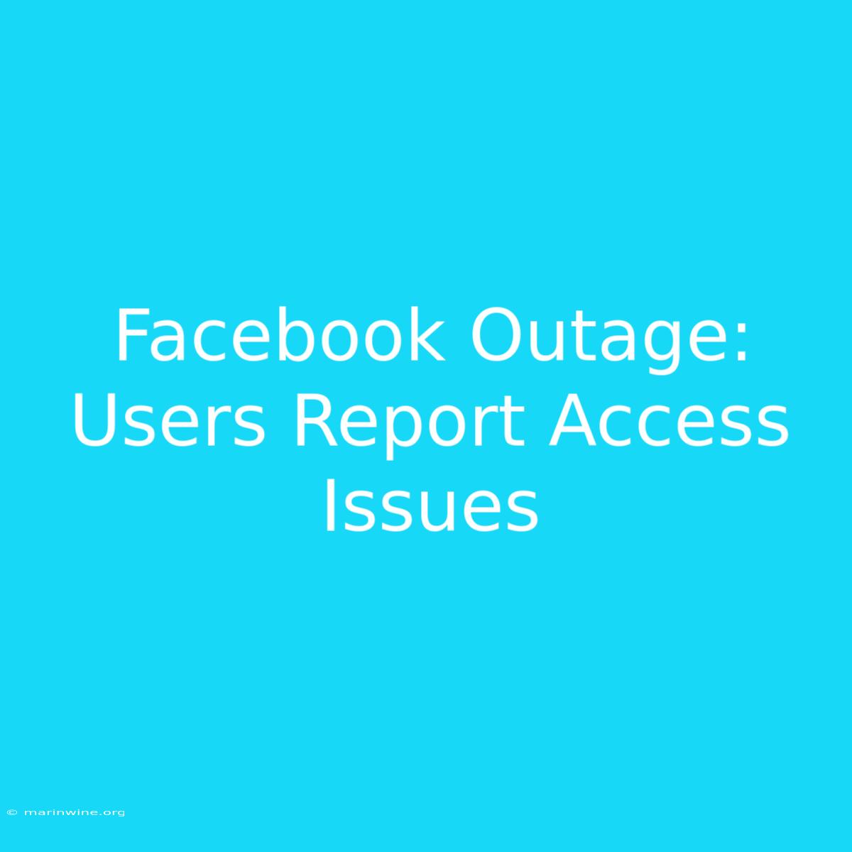 Facebook Outage: Users Report Access Issues