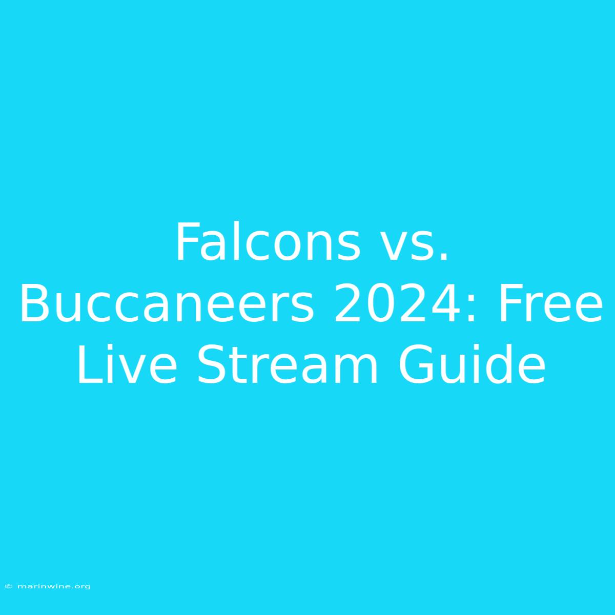 Falcons Vs. Buccaneers 2024: Free Live Stream Guide