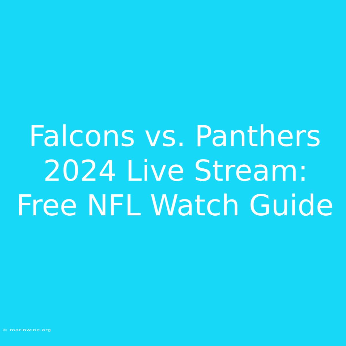 Falcons Vs. Panthers 2024 Live Stream: Free NFL Watch Guide