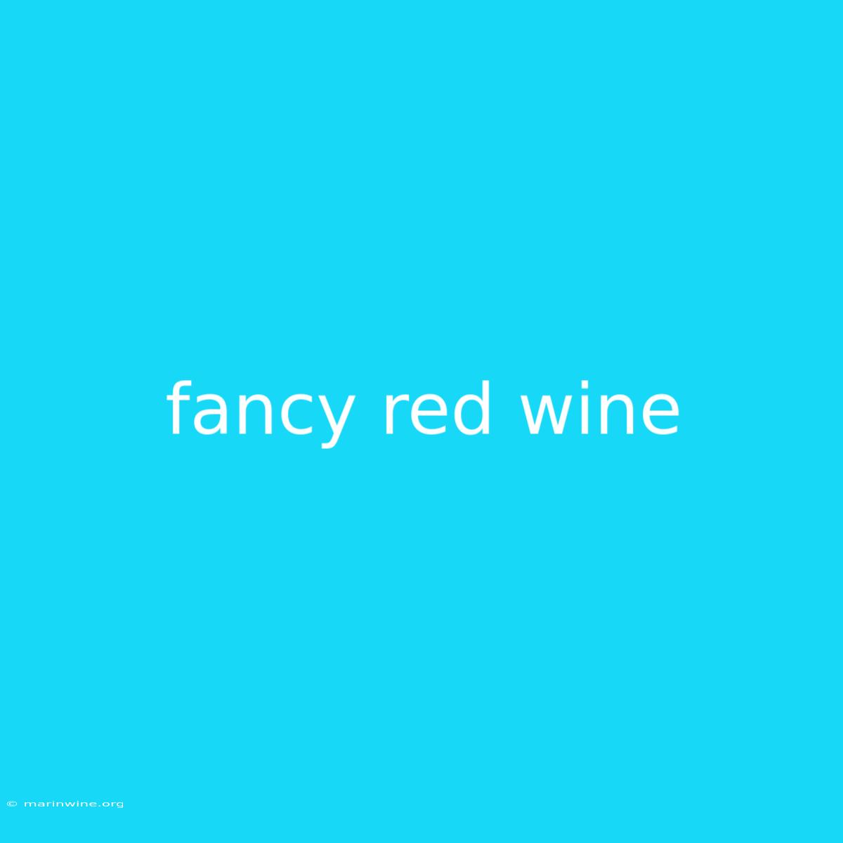 Fancy Red Wine