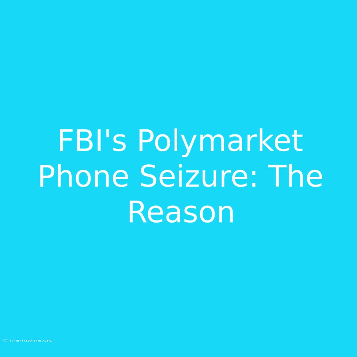 FBI's Polymarket Phone Seizure: The Reason