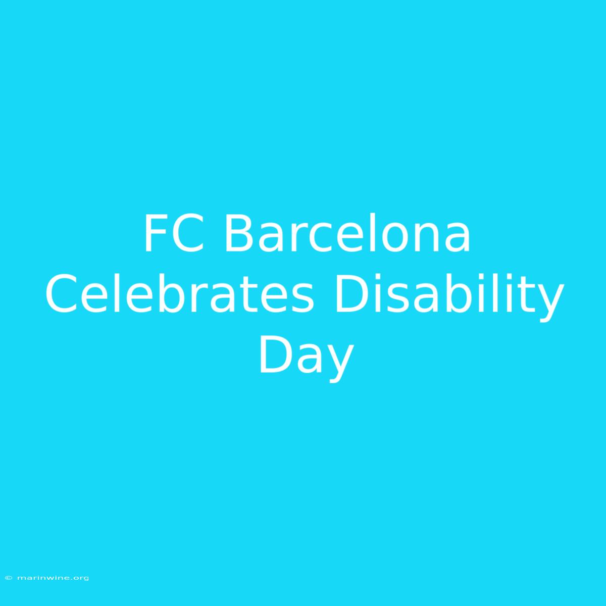 FC Barcelona Celebrates Disability Day