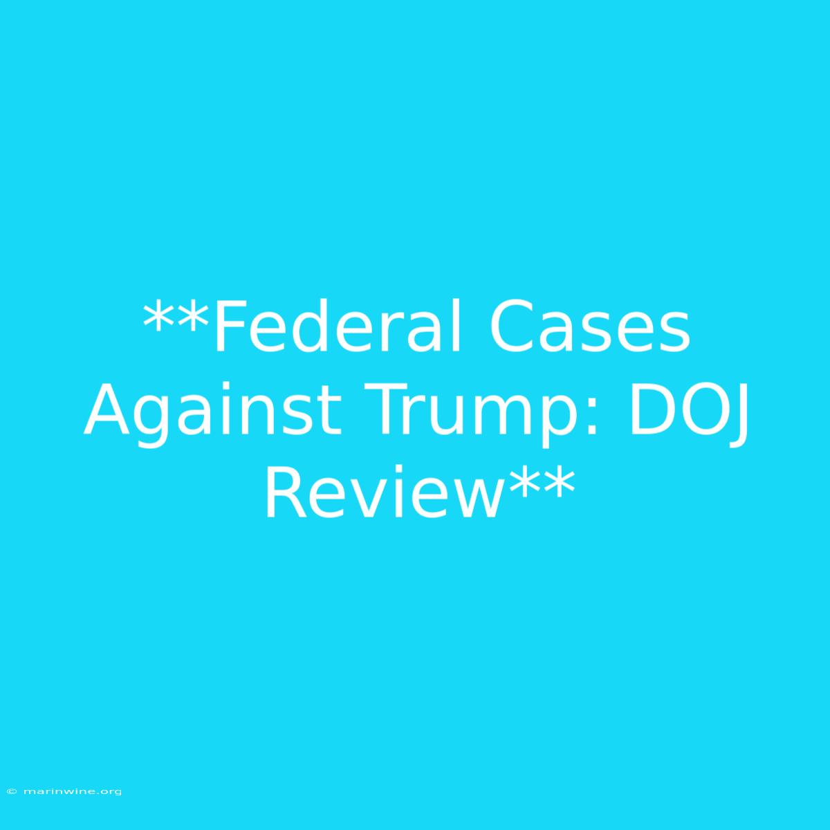 **Federal Cases Against Trump: DOJ Review**