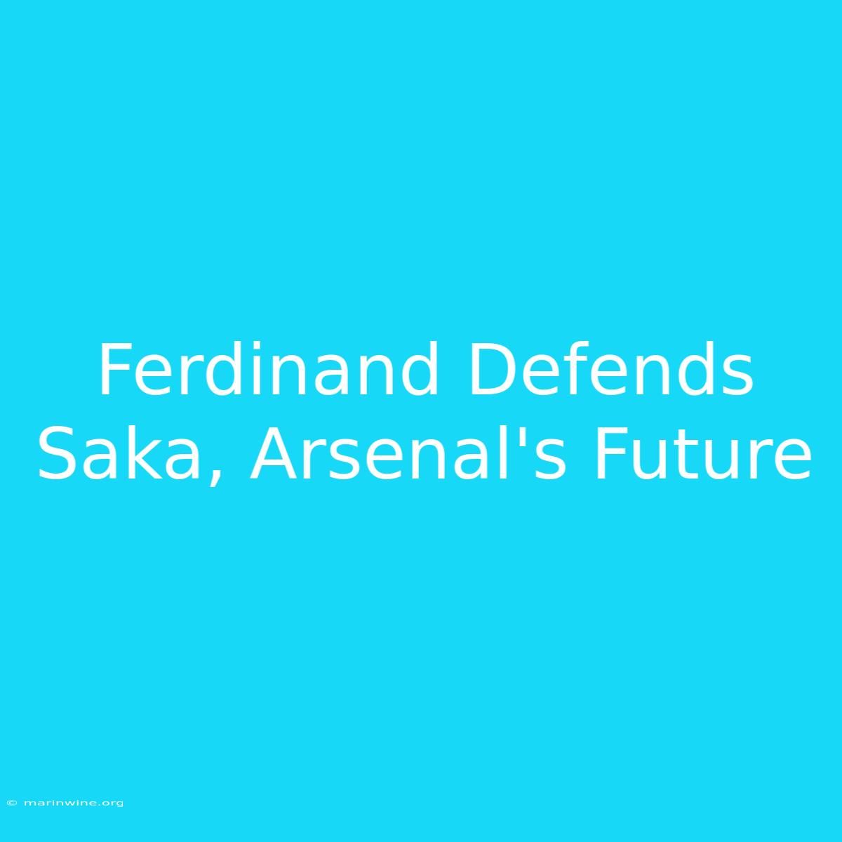 Ferdinand Defends Saka, Arsenal's Future