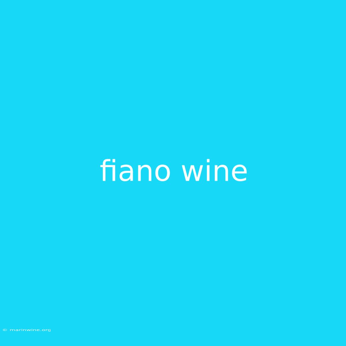 Fiano Wine